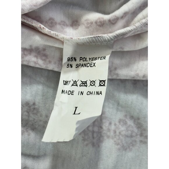 Baby doll Blouse Women's Large Red and White V-Neck Top with Lace upper Back - Picture 4 of 8